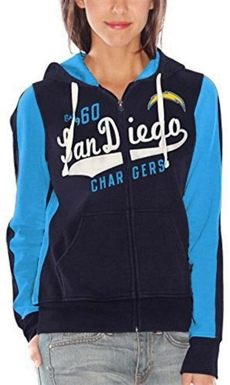 San Diego Chargers Women's Point After Distressed Vintage Long Sleeve Hoody (XS)
